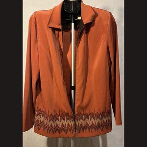 Mellisa F Orange Jacket‎ Size 12 * Zipper Stuck
